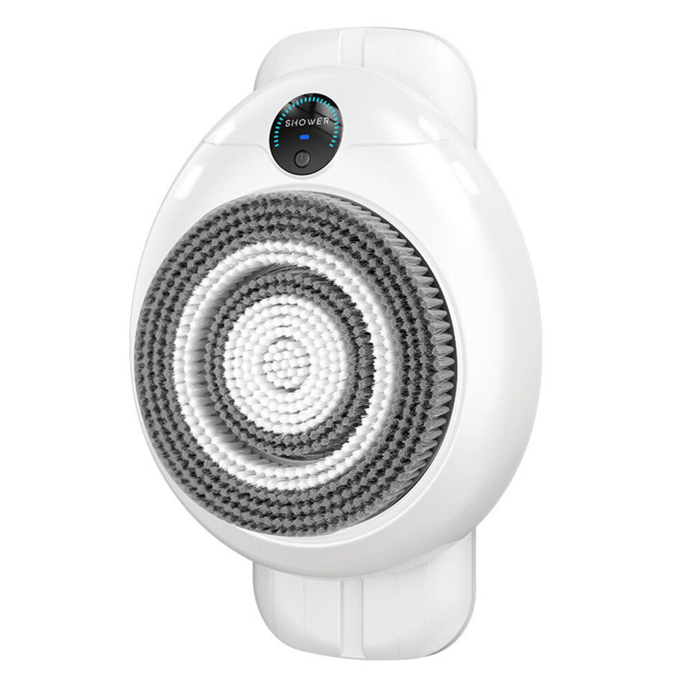 Electric Back Scrubber 360 Rotating Wall Mounted Shower Brush IPX7 Waterproof with 2 Heads