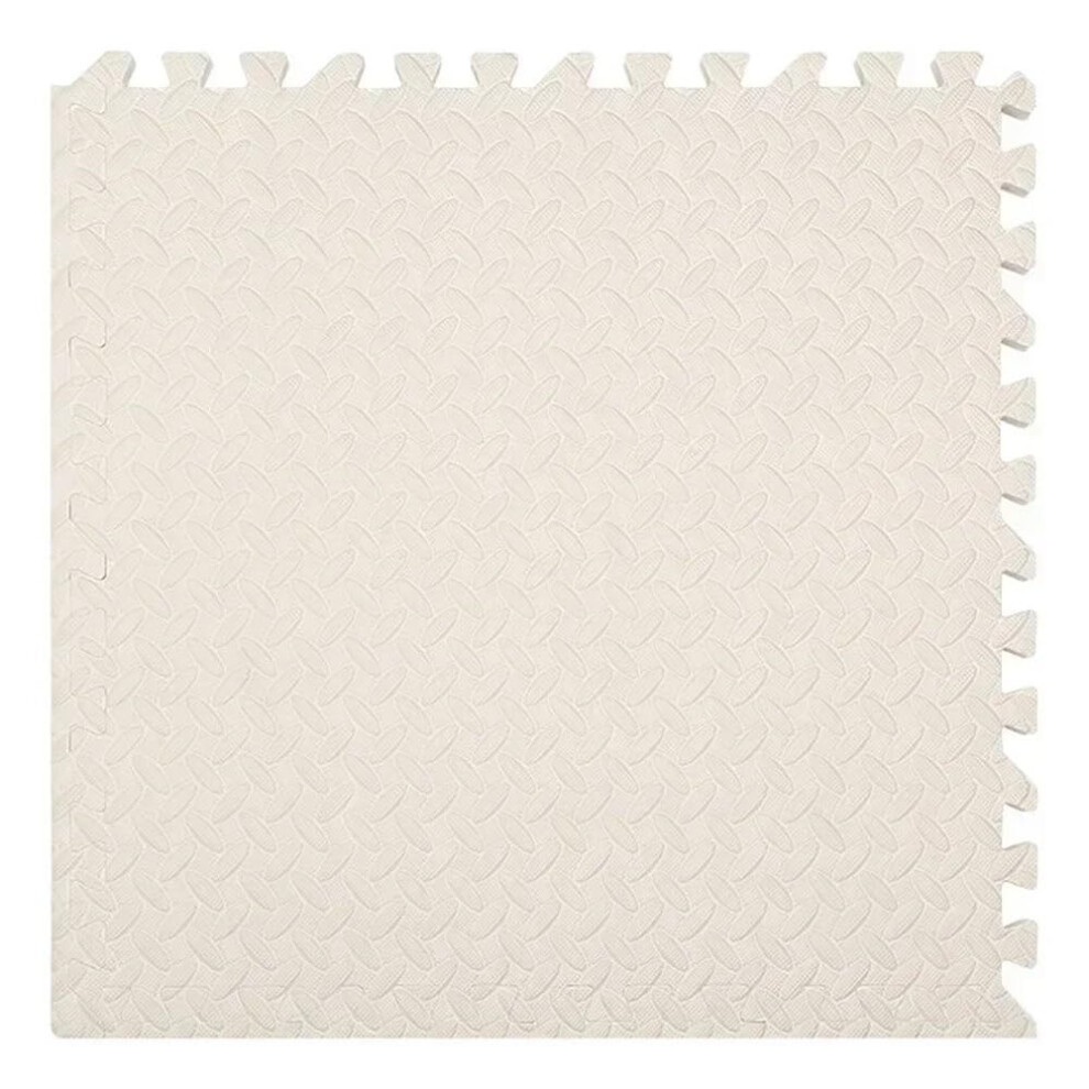 Eva Foam Floor Tiles 30X30cm, Thick Interlocking Play Mat With Nonslip Waterresistant Surface Beige