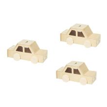 3pcs DIY Wooden Car Piggy Bank Kit for Kids, Handcrafted Coin Saving Toy Craft Set