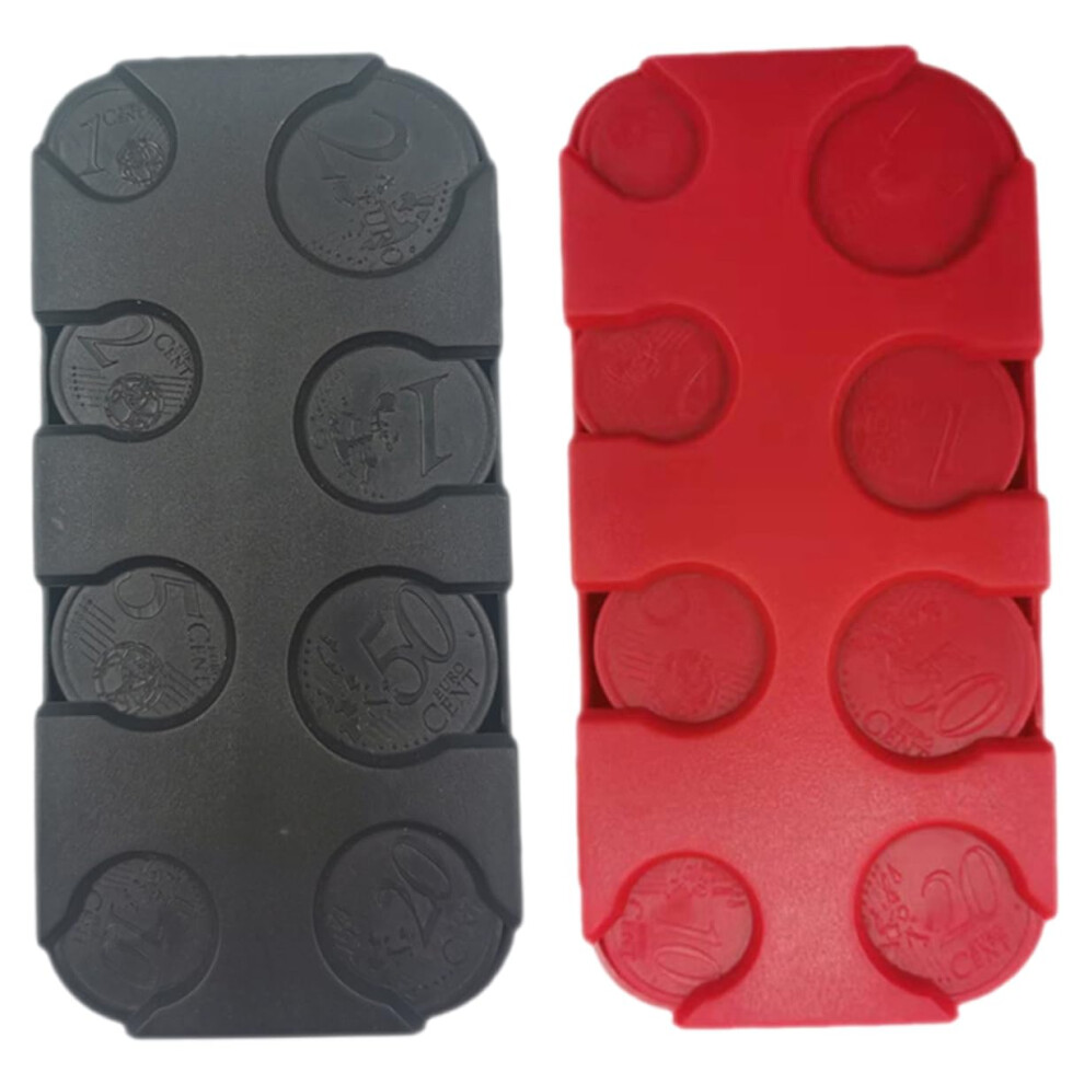 Euro Coin Holder For Car With Quick Sorting, Compact Dual Design Vehicle Euro Coin Organizer 9070919006449