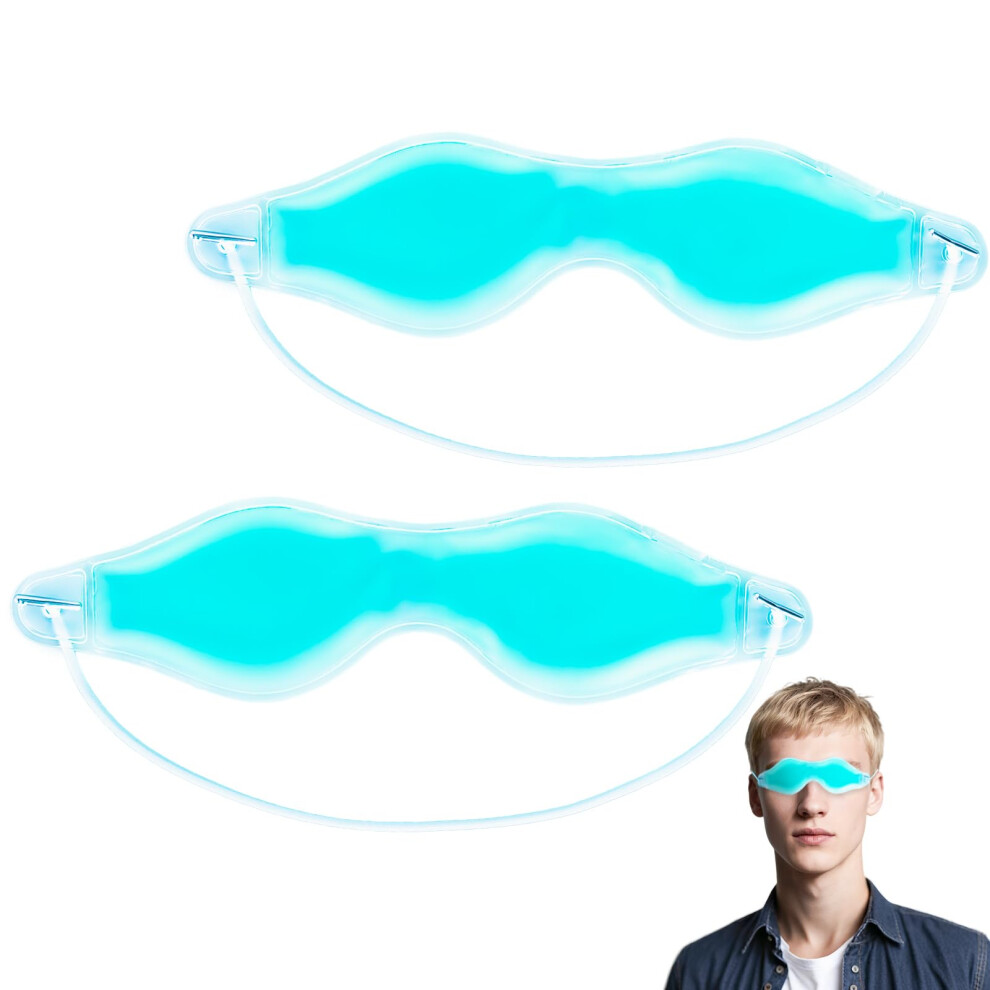Dark 2Pcs Gel Eye Mask Hot Cold Dual Mode For Puffiness And Circles, Microwave And Freezer Safe