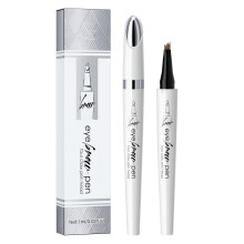 Microblading Eyebrow Pen Waterproof 4 Fork Tip Long Lasting Natural 3D Brow Effect Grey