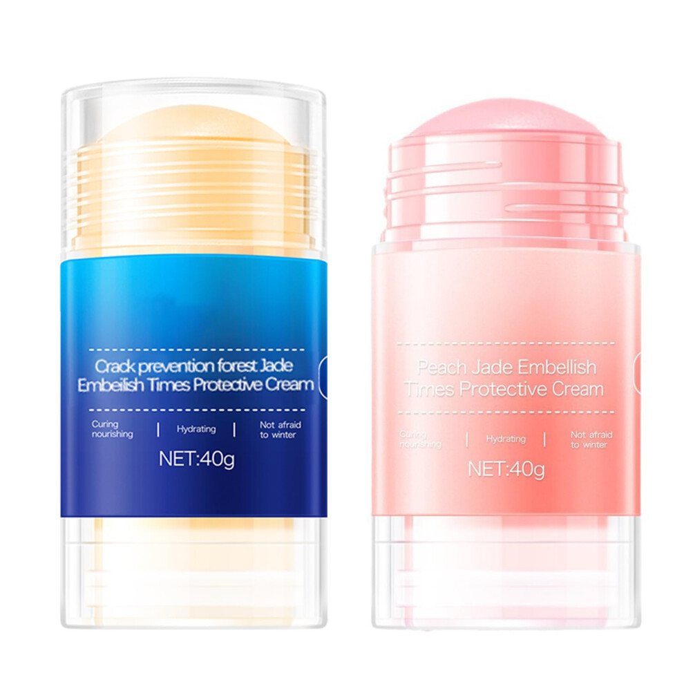 Foot Cream for Cracked Heels with Deep Hydration, Foot Balm Stick for Callus Removal (Pink and Blue)
