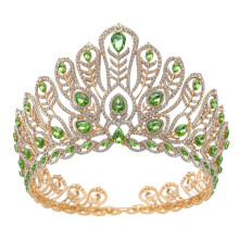 Gold Rhinestone Bridal Crown Tiara for Bride Wedding Party Banquet Elegant Vintage Queen Headpiece