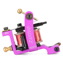 Gartenstatue Style Coil Tattoo Machine Space Aluminum Purple Durable Frame With 12 Wraps Solenoid Valve Technology Heat Dissipation And Rust