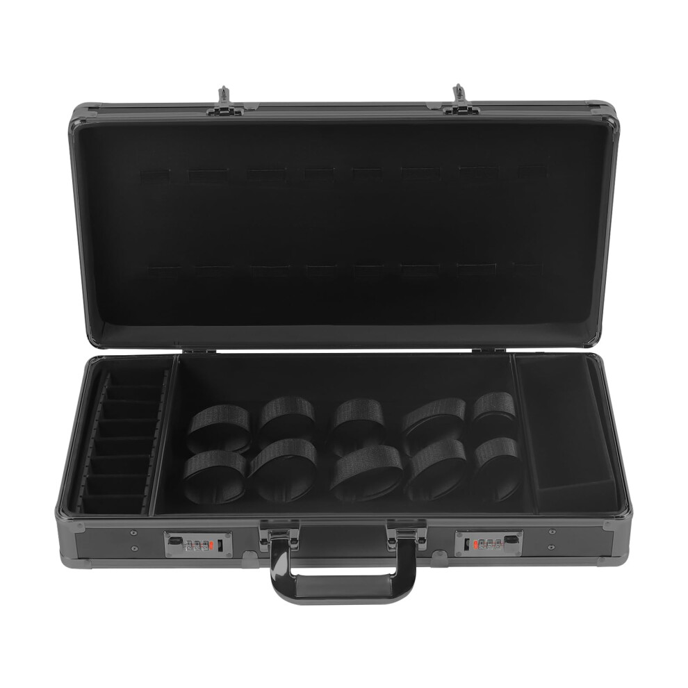 Barber Tool Case Aluminum Alloy With Dual Combination Locks, Professional Hair Stylist Organizer For Clippers, Scissors And Salon Tools 9174973556312