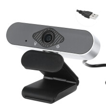 Webcam HD con bilanciamento automatico del bianco e obiettivo grandangolare, webcam per laptop con microfono a riduzione del rumore, copriobiettivo