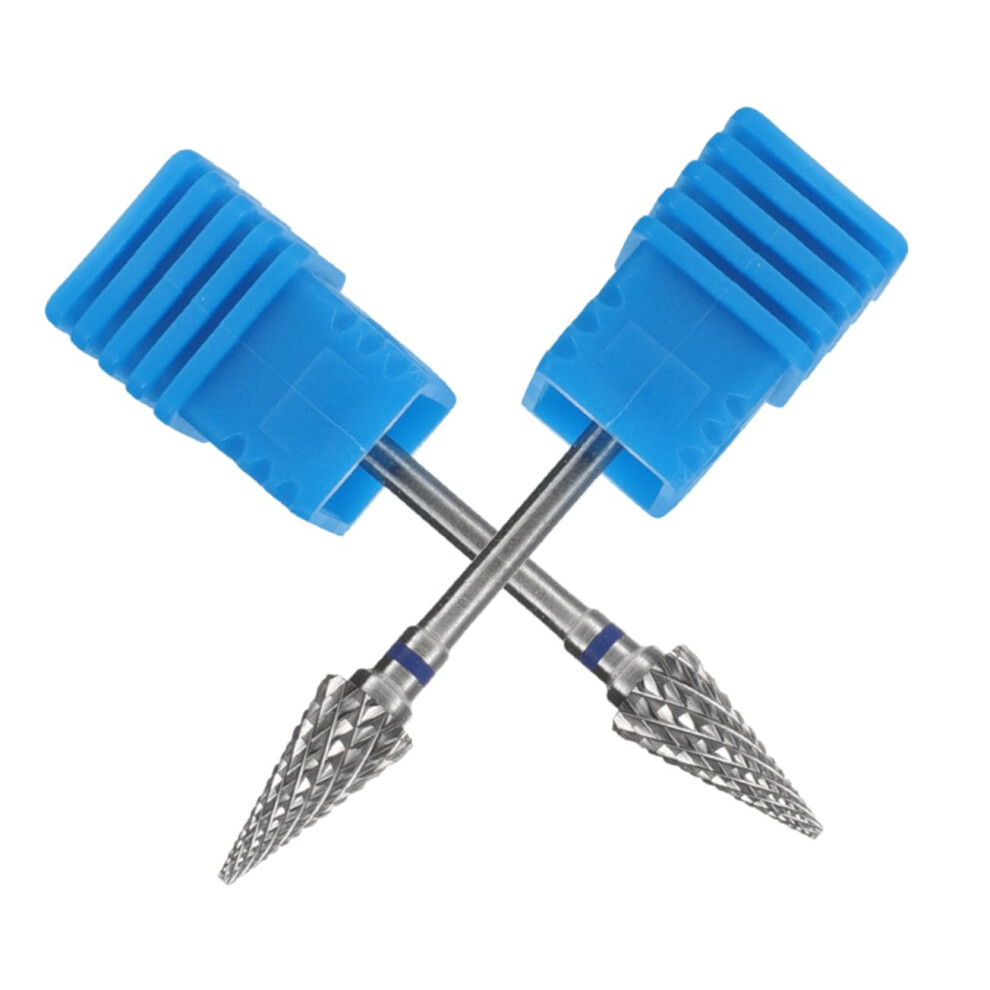 2pcs Tungsten Nail Drill Bits 2 in 1 Precise Cuticle Remover and Polishing Tools for Manicure Pedicure