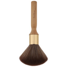 Neck Duster Brush with Soft Wool Bristles and Ergonomic Wooden Handle for Barbershops and Home Use