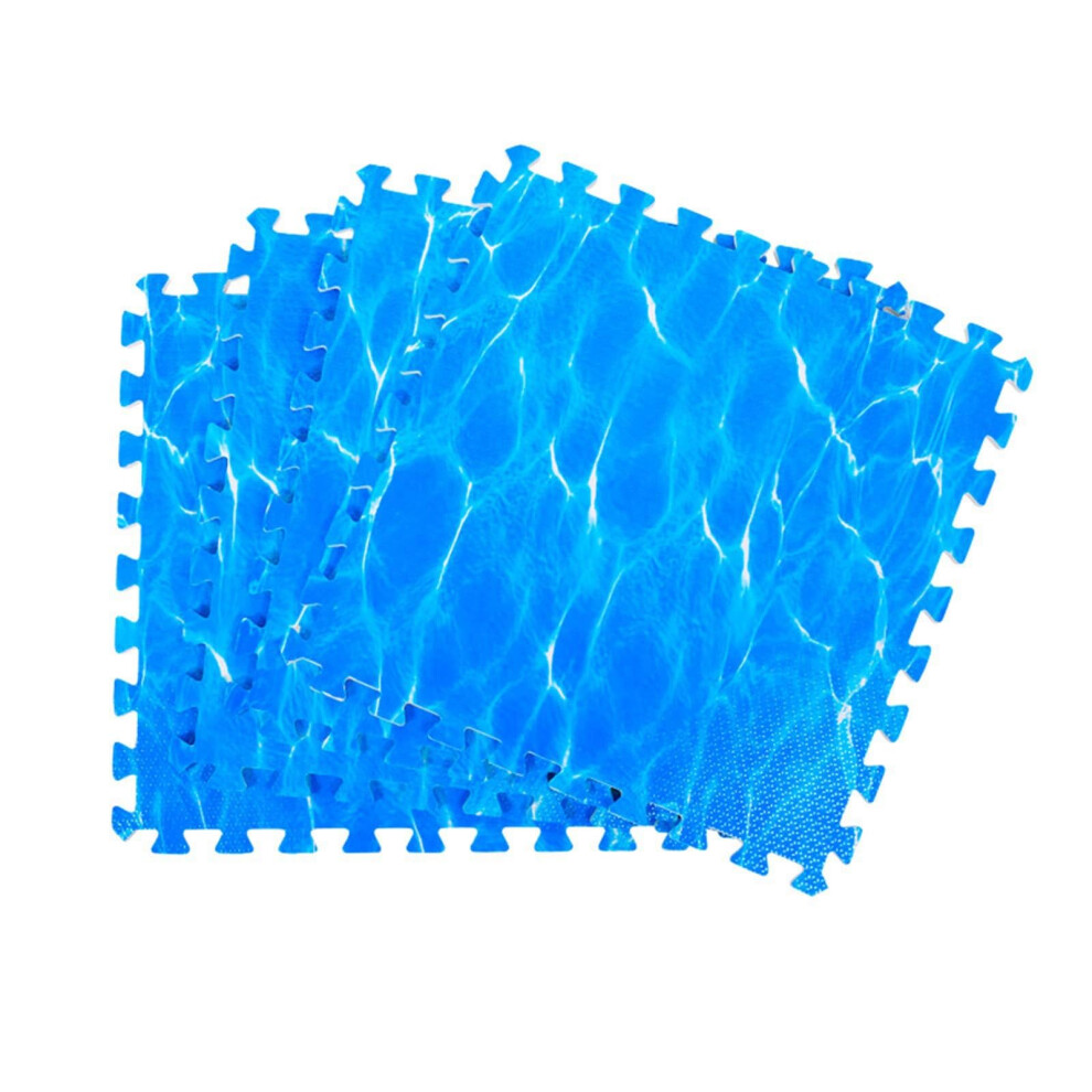 Foam Play Mat Interlocking Nonslip Eva Floor Tiles 60X60cm For Home Gym And Playroom 28Pcs Blue