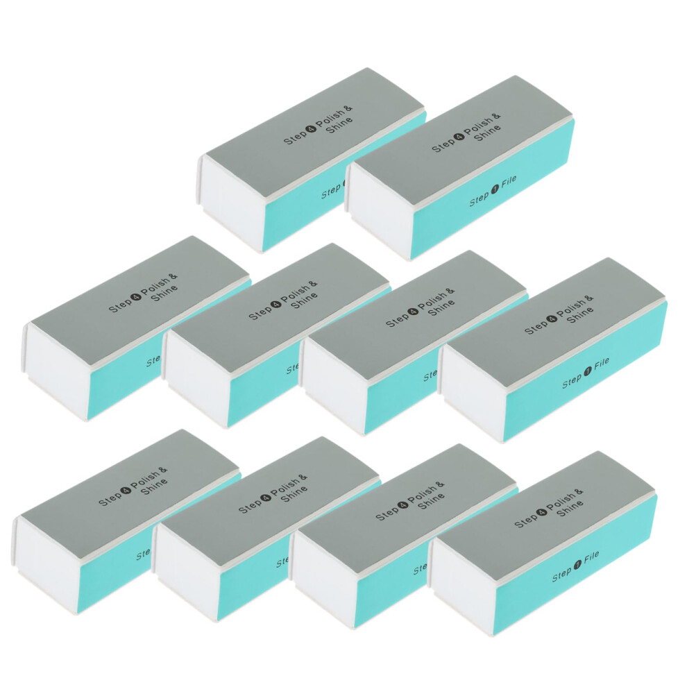 10Piece Professional Nail File Set with 4Way Buffer Ergonomic Grip for Home and Salon