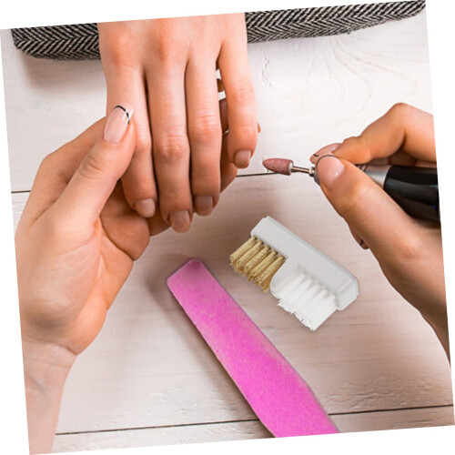 Nail Drill Bit Cleaning Brush Set with Replaceable Head and Long Wire Bristles for Salon Use 2