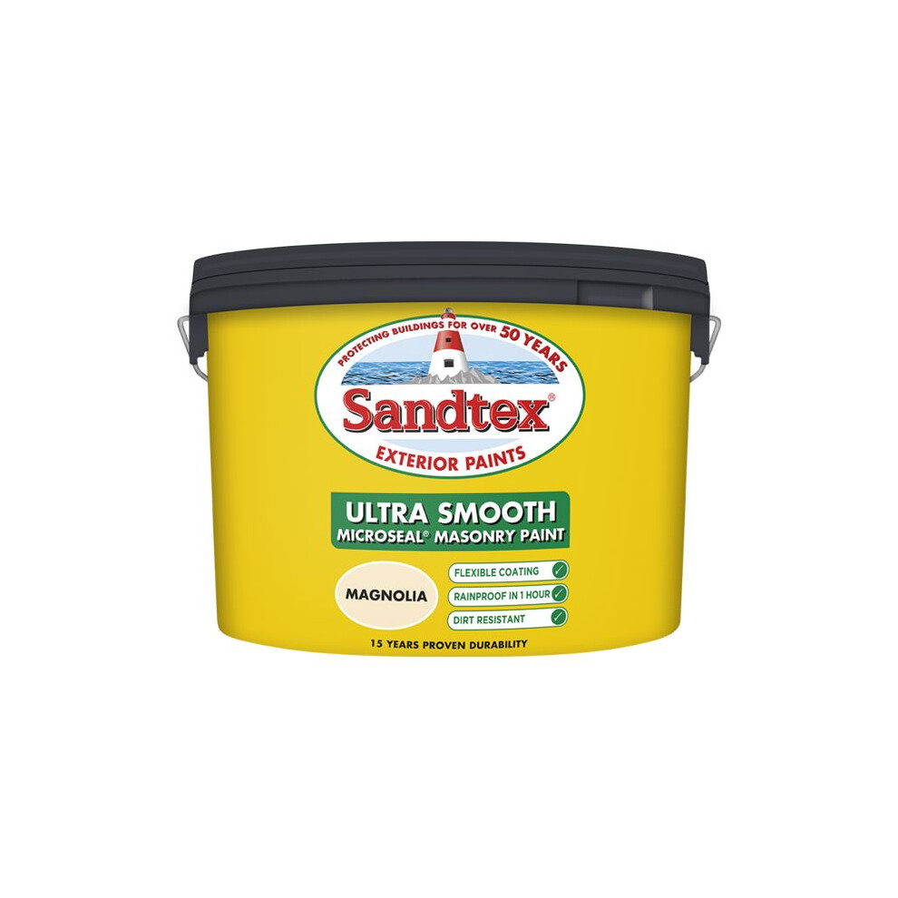 Sandtex - Smooth Masonry Paint 10L - Magnolia 5010131460937