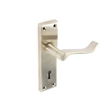 Securit - Brushed Nickel Scroll Lock Handles (1 Pair) - 150mm