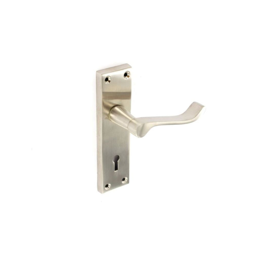 Securit - Brushed Nickel Scroll Lock Handles (1 Pair) - 150Mm 5019923127201