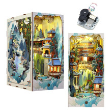 DIY Miniature House Kit with LED Lights, Music, Furniture Wooden Dollhouse for Adults and Teens