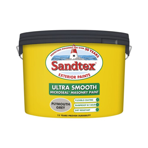 Sandtex Sandtex - Smooth Masonry Paint 10L - Plymouth Grey