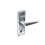 Securit - Chrome Flat Euro Lock Handles 48mm C/C (Pair) - 150mm 1