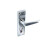 Securit - Chrome Flat Euro Lock Handles 48mm C/C (Pair) - 150mm 2