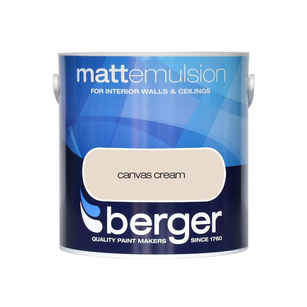 Berger - Matt Emulsion 2.5L - Canvas Cream 5010131478833