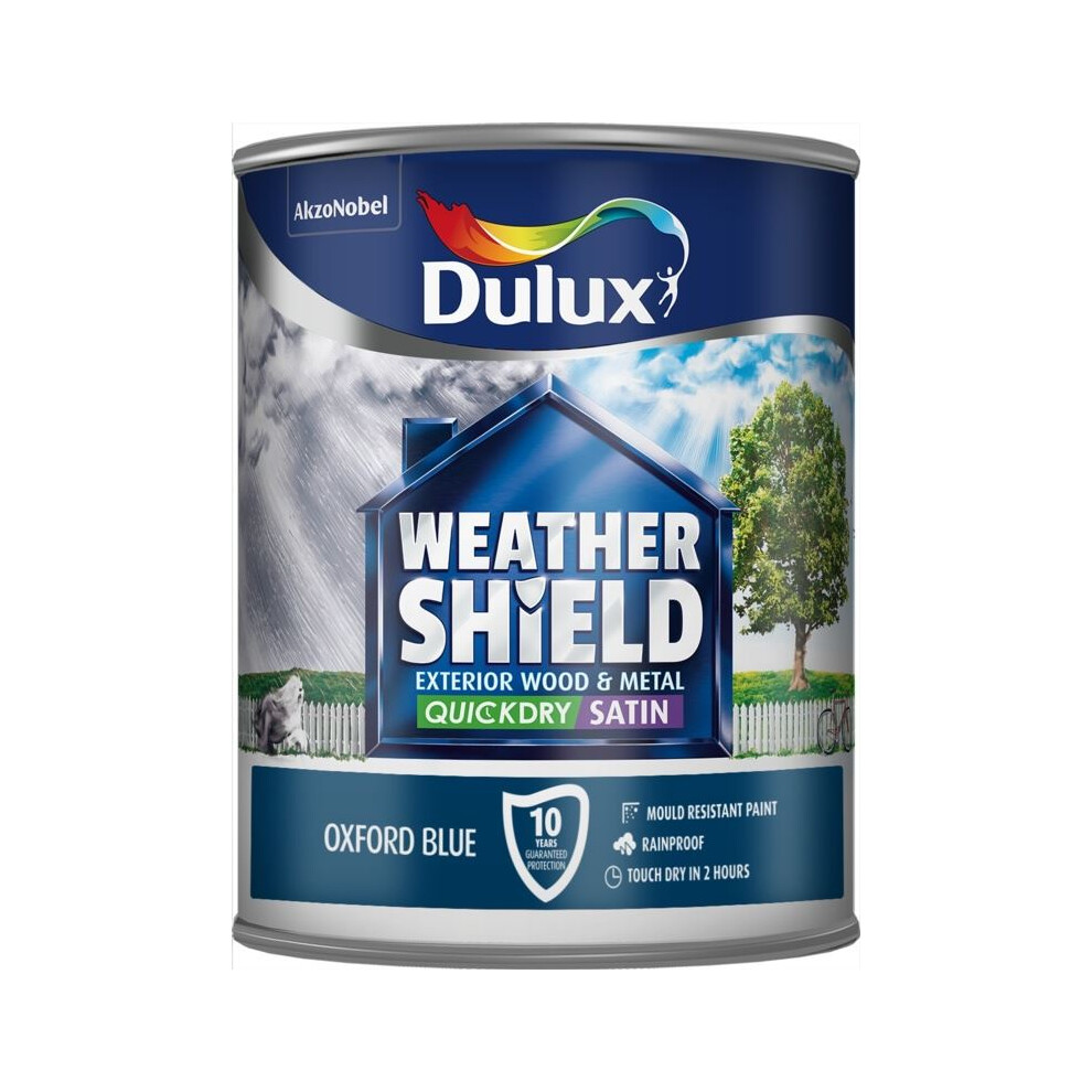Dulux - Weathershield Quick Dry Exterior Satin 750Ml - Oxford Blue