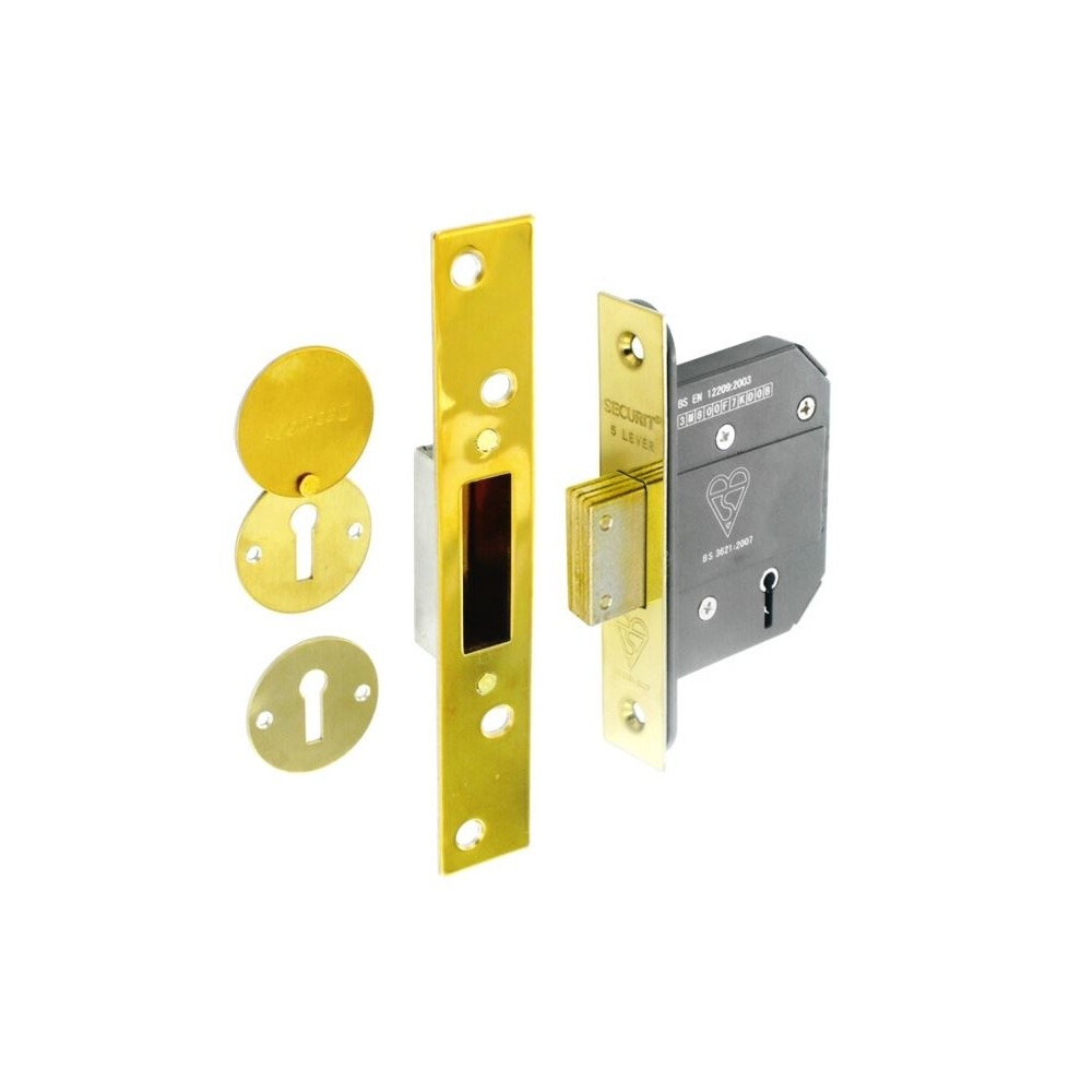 Securit - 5 Lever Deadlock Bs3621 Brass - 63Mm 5019923117943