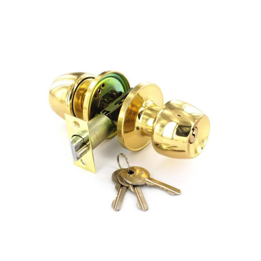 Securit - Brass Entrance Lock Set With 3 Keys - 60Mm/70Mm 5019923129502