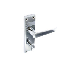 Securit - Chrome Flat Bathroom Handles (Pair) - 150mm