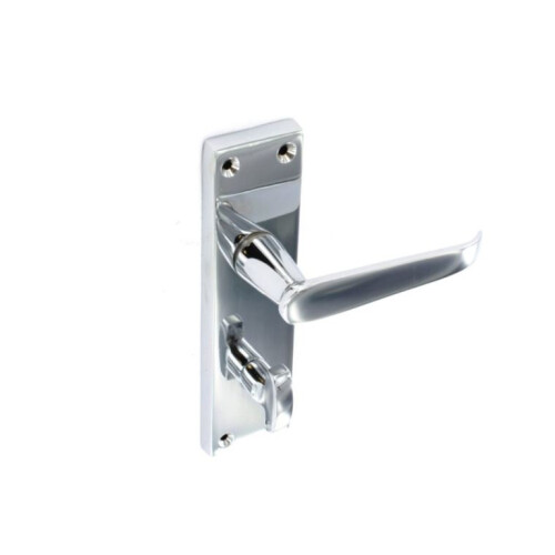 Securit - Chrome Flat Bathroom Handles (Pair) - 150mm