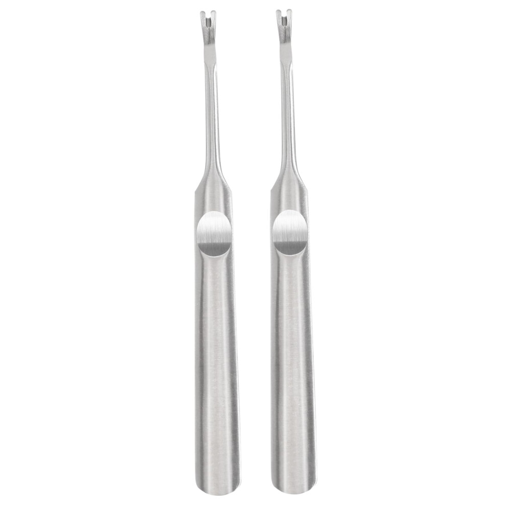 Manicure Pedicure Tools Stainless Steel Nail Care Kit with Cuticle Pusher and Nail File Buffer Set