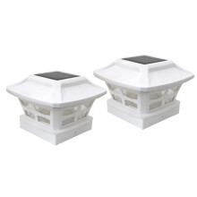 2pcs Solar Post Lights Outdoor Waterproof Dual Color LED Energy Saving Fence and Garden Lamps