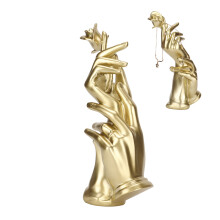 Goldene Harz Handgehaltene Rosenfigur – Elegante Wohndekoration & Bürodekor (270 x 116 mm)
