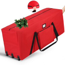 Christmas Tree Storage Bag with Wheels, Heavy Duty 600D Oxford, Fits 9ft Artificial Tree, Side Pocket