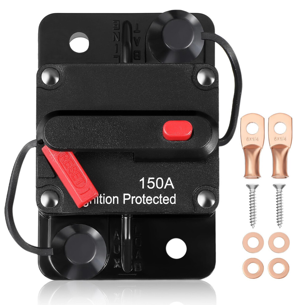 Car Audio Circuit Breaker 12V Manual Reset With Screws And Gasket For Rv Truck Overload Protection 9113335771642