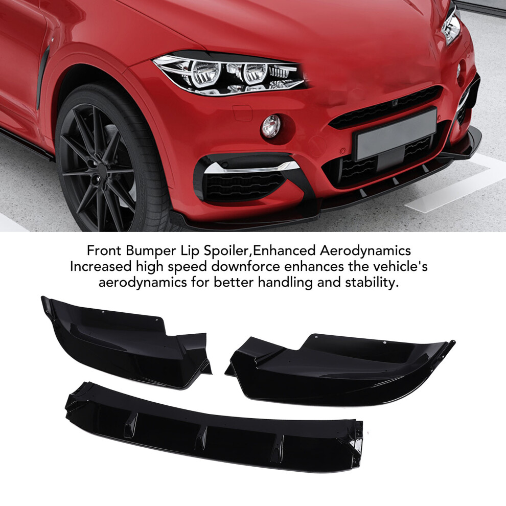 3Pc Front Lip Spoiler X6 M Sport 15-19 Black 7340572810236