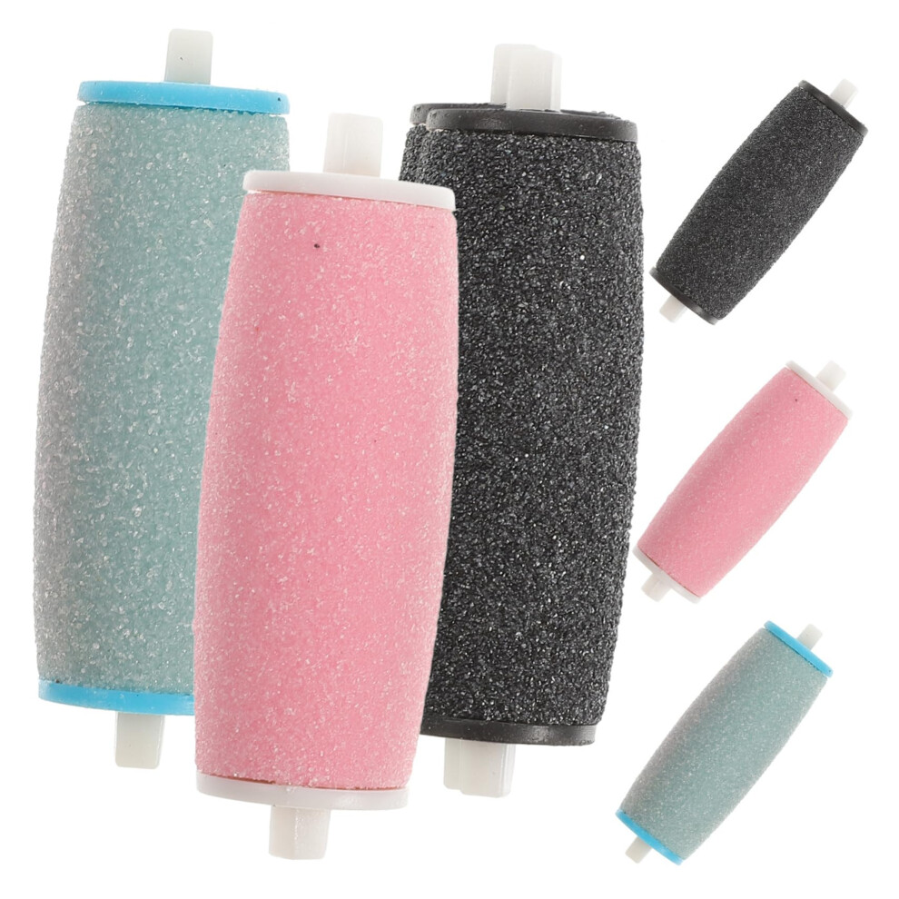 6PCS Foot File Replacement Rollers for Effective Callus Removal, Fits Cracked Heels, Sky Blue Pink Black