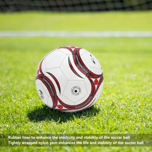 Thickened No.5 PVC Practice Soccer Red Fire Pattern 323g 2