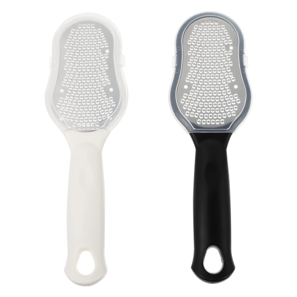 2Pcs Stainless Steel Foot File Callus Remover with Ergonomic Grip for Quick Dead Skin Removal