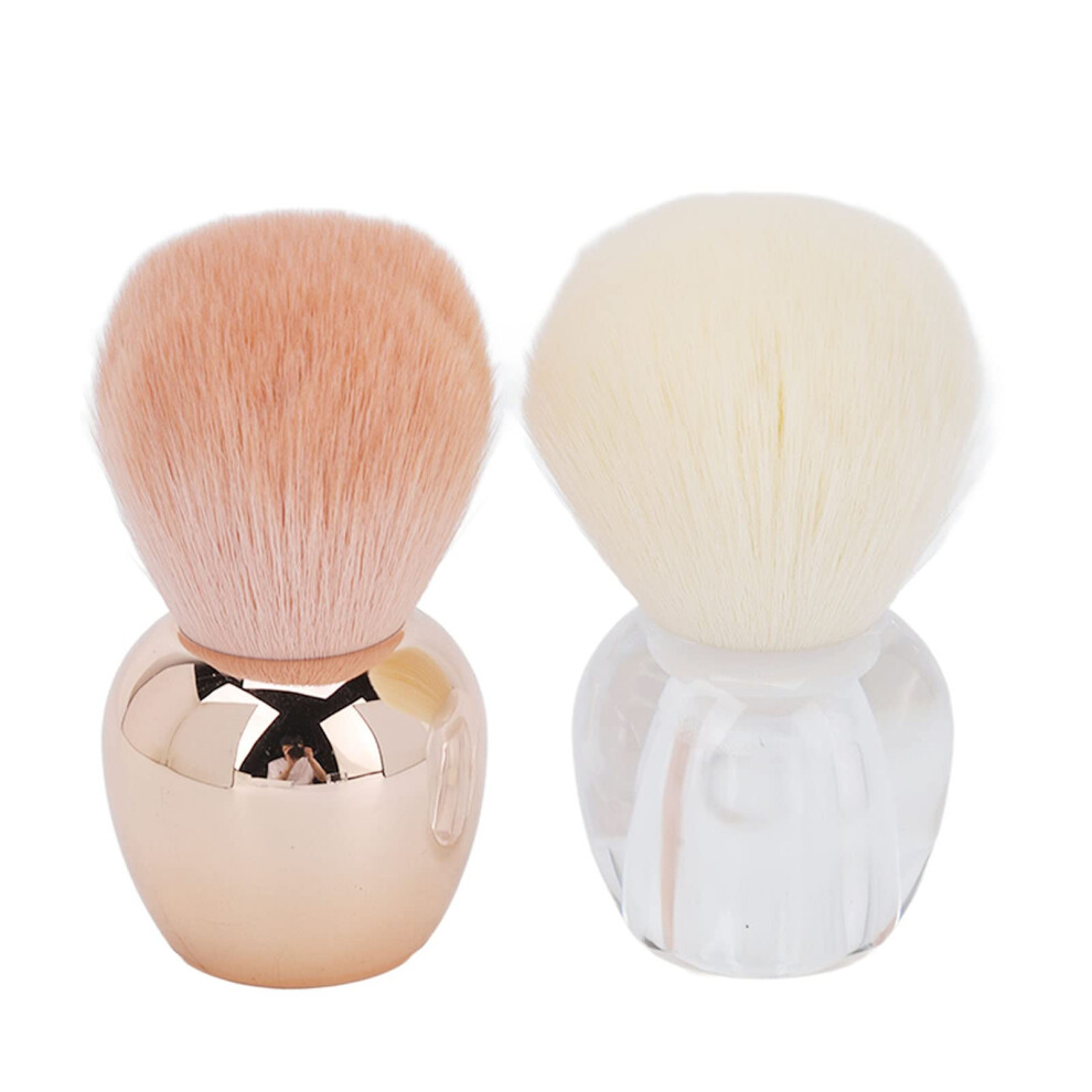 Gold 2Pcs Ergonomic Nail Dust Brush Set With Soft Synthetic Bristles Rose Handle For Salon Or Home