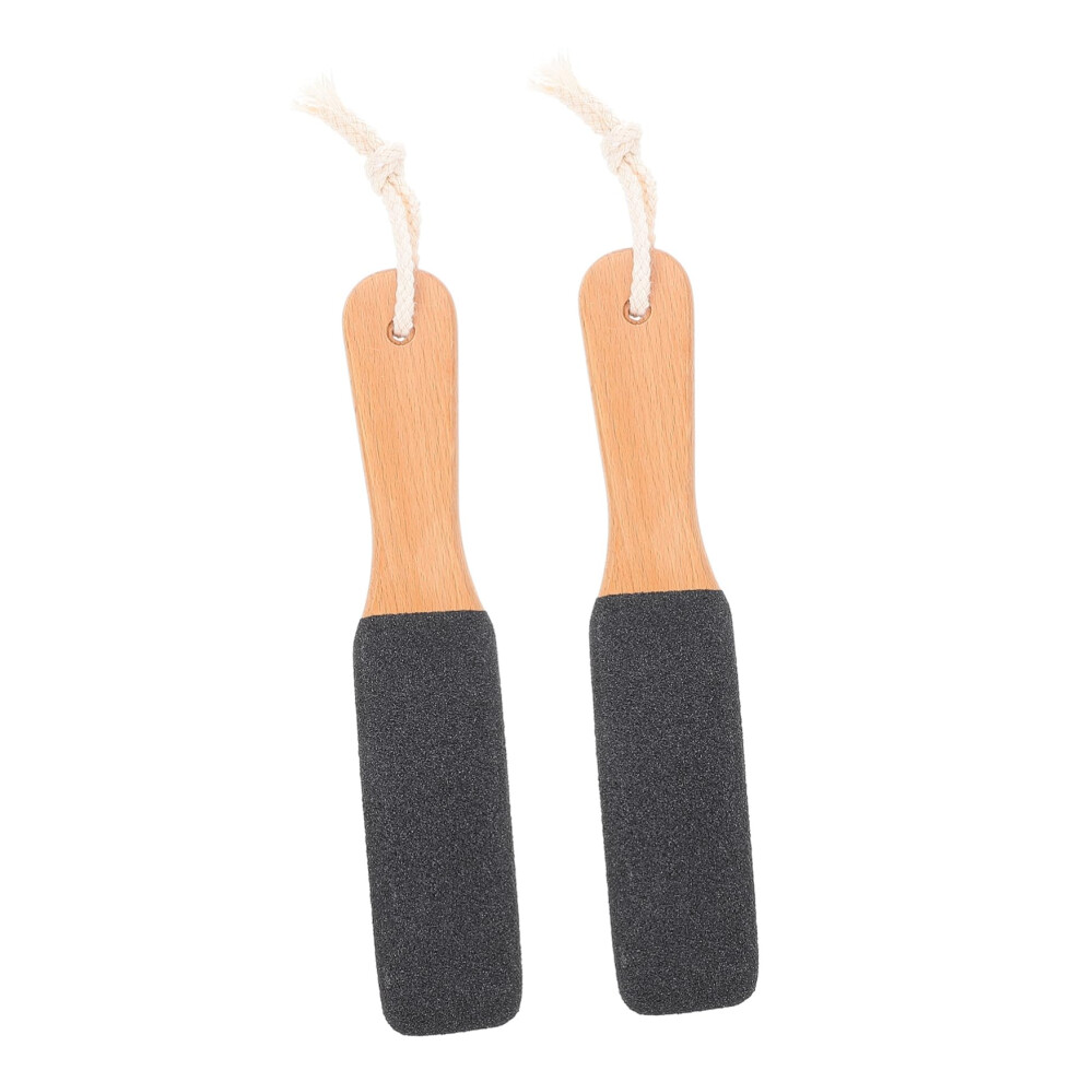 2Pcs Wooden Handle Foot File DualSided Callus Remover for Smooth Feet Pedicure Care