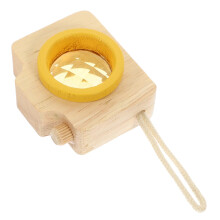 Wooden Kaleidoscope for Kids, Bright Yellow Educational Toy for Early Learning and Color Recognition