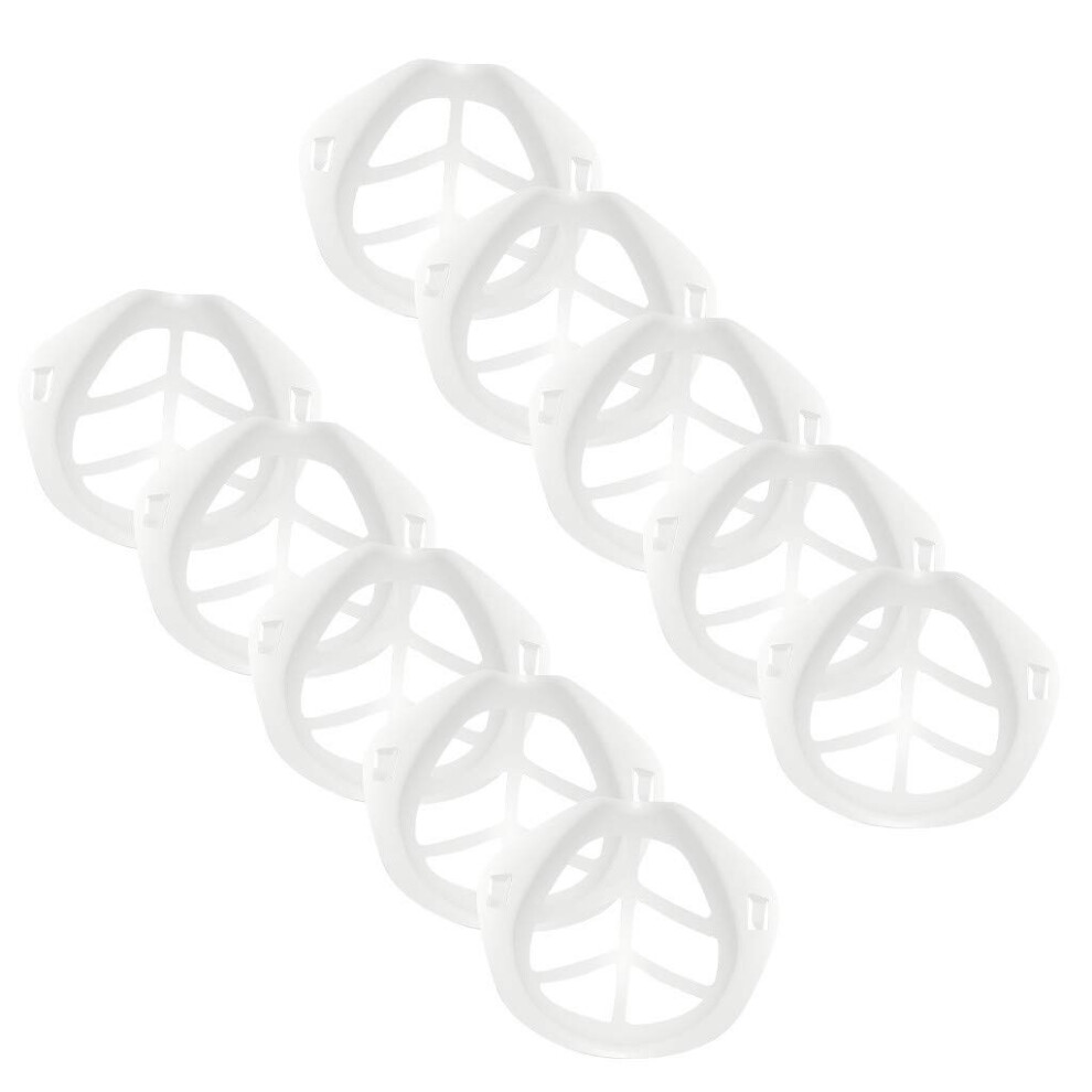 Face Mask Bracket 3D Silicone Insert For Comfortable Breathing Lipstick Protection White 10Pcs 9174973558651