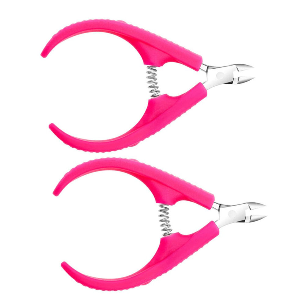 2Pcs Stainless Steel Cuticle Nipper with Ergonomic Grip for Precise Manicure and Salon Use