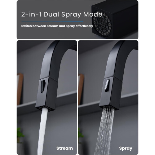 Touchless Matte Black Kitchen Faucet with Pull Down Sprayer, Smart Motion Sensor, 360 Rotation 2
