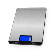 Bilancia da cucina digitale da 15kg con schermo LCD, ricaricabile, in acciaio inossidabile