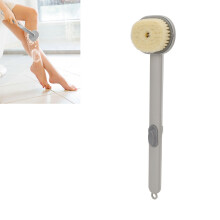 Long Handle Waterproof Bath Brush, Grey, Removable Head for Bathroom
