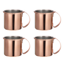 Copper Shot Glasses Set of 4, 60ml Pure Copper Plated Stainless Steel Mugs for Cocktails and Party