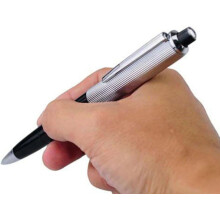 Shock Pen Electric Prank with Static Shock, Realistic Silver Design for Office and Party Gags