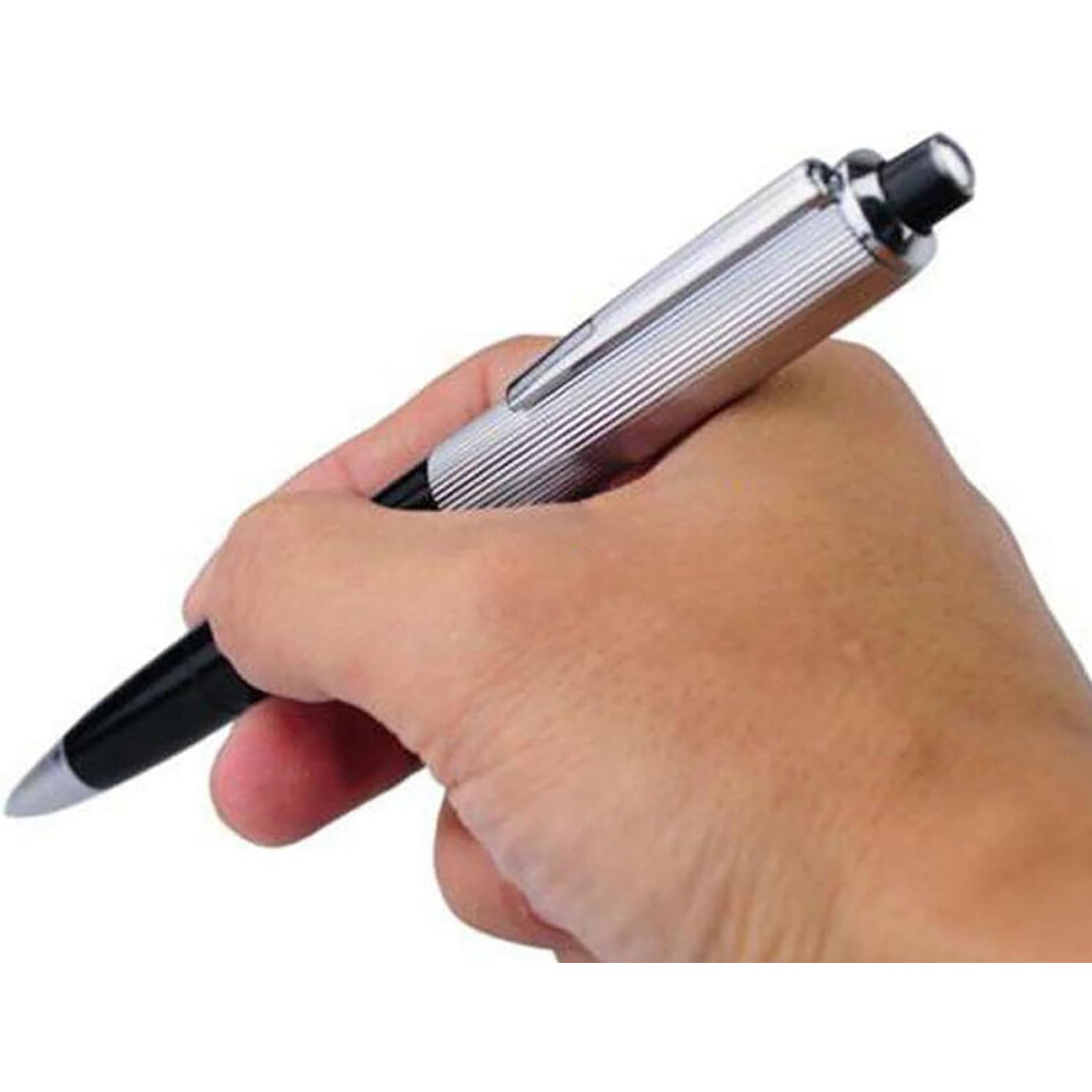 Silver Shock Pen Electric Prank With Static Shock, Realistic Design For Office And Party Gags