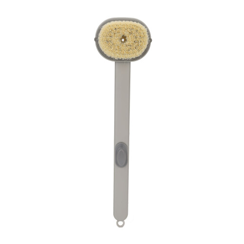 Long Handle Waterproof Bath Brush, Grey, Removable Head for Bathroom 1